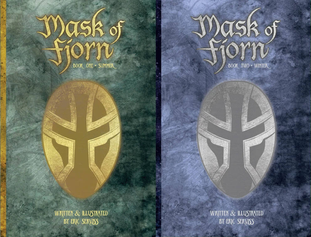 Paired Mask of Fjorn Book One Summer and Book Two Winter cover designs