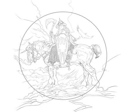 Detailed Destroyer line drawing prepared as production artwork for coin sculpture