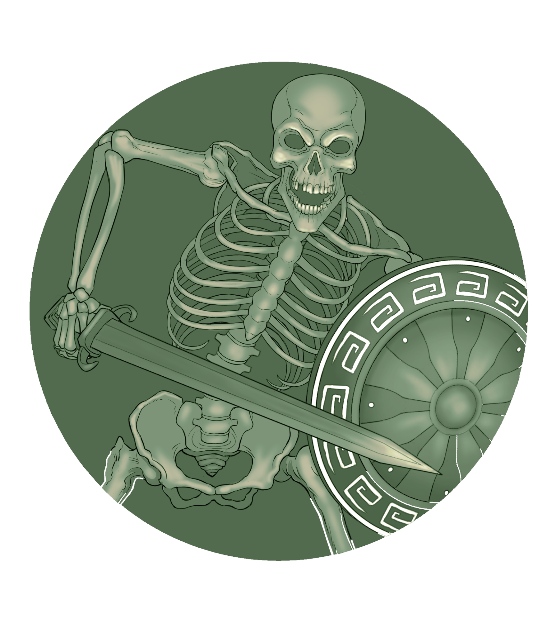 Skeleton class coin in green