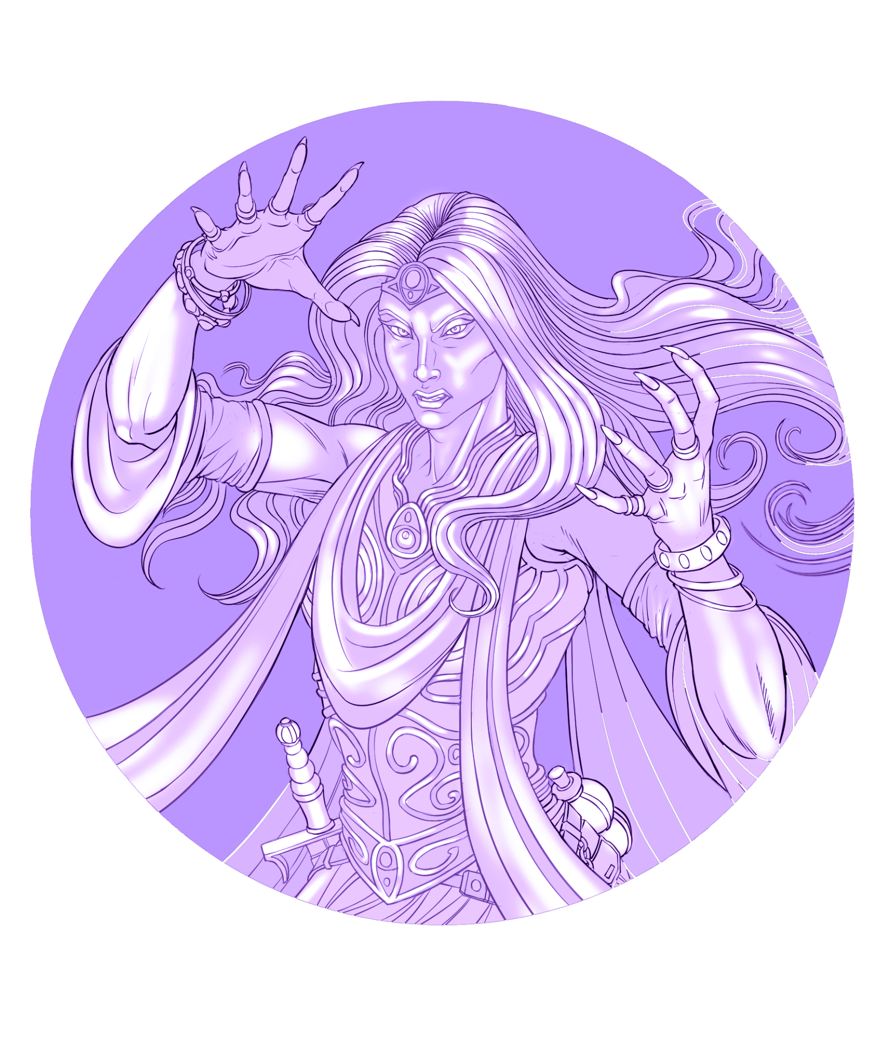 Sorceress class coin in purple