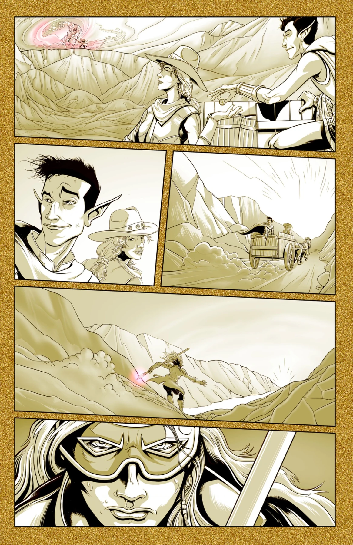 Stirculius and the traveler leave while Red Whisper continues her pursuit