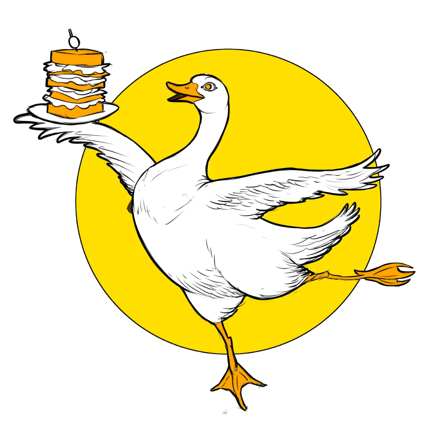 Ballerina goose mascot concept